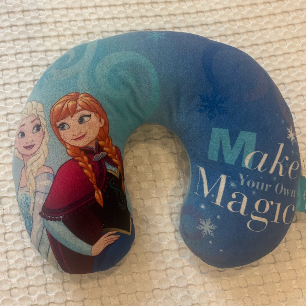 Disney Frozen Blue Travel Neck Pillow with 'Make Your Own Magic' 💚SALE 3/$25